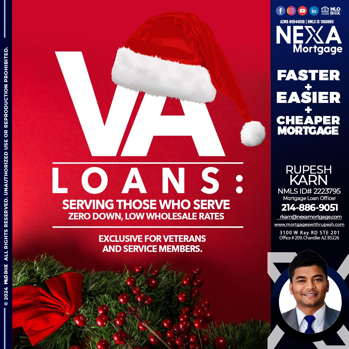 VA LOANS - Rupesh Karn -Mortgage Loan Officer