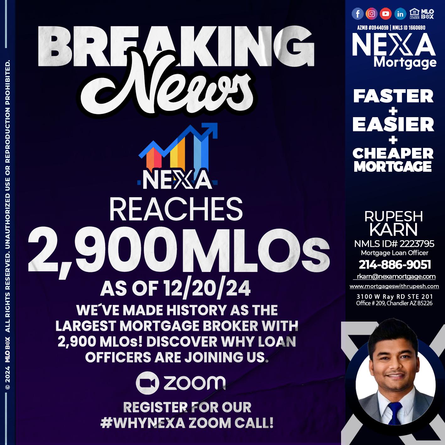 BREAKING NEWS - Rupesh Karn -Mortgage Loan Officer