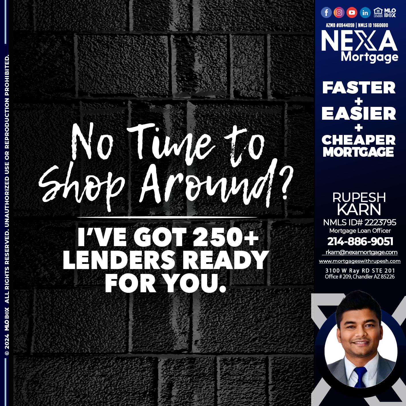 NI TIME TO SHOP AROUND - Rupesh Karn -Mortgage Loan Officer